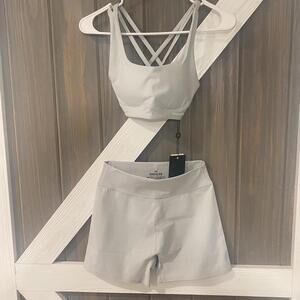RawGear Limitless Grey High-waisted Shorts and Sports Bra Set - XS